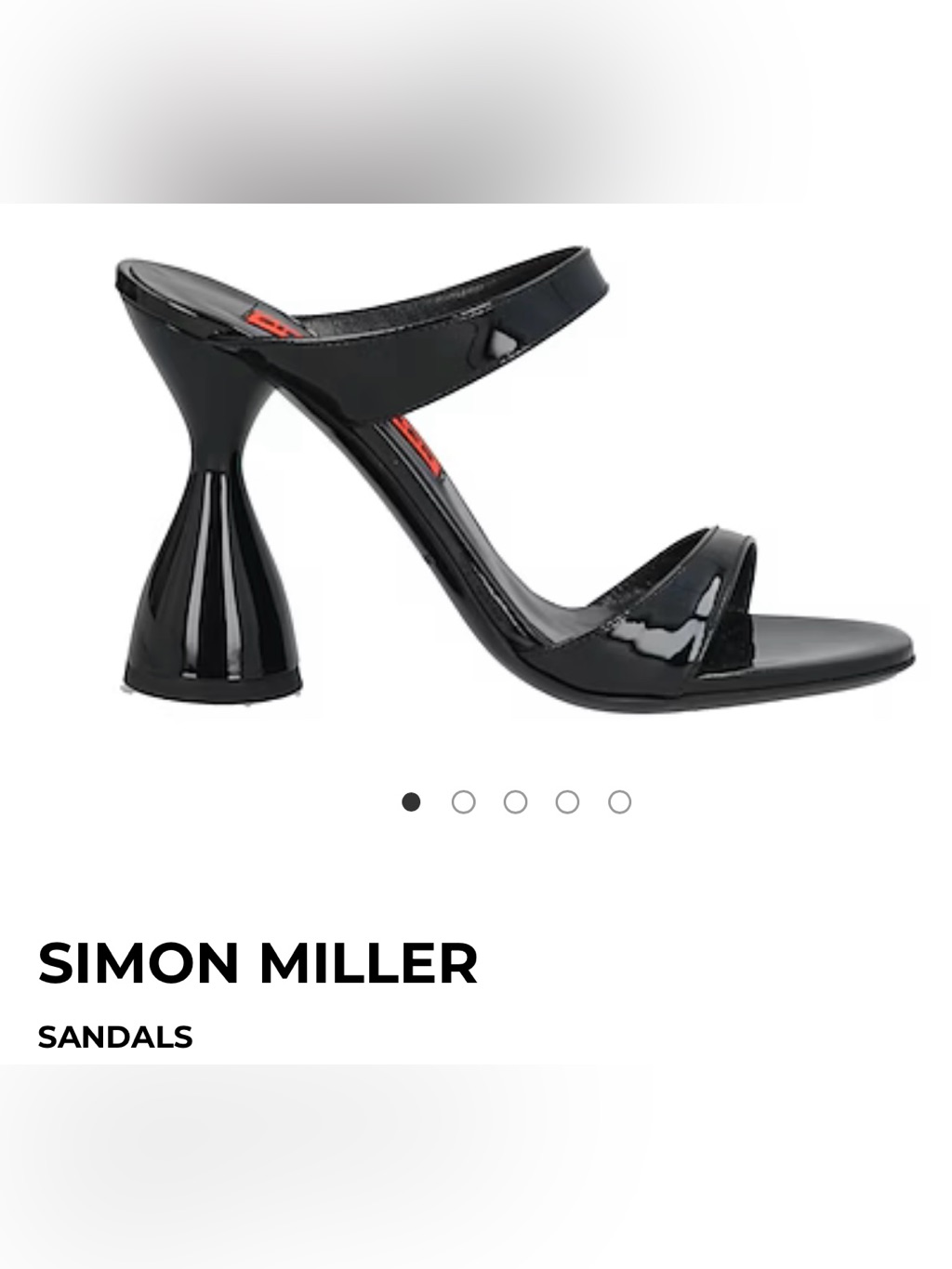 Brand New 495 Simon Miller Black Verner Open Toe Sculpted Heel Sandal Size 40
